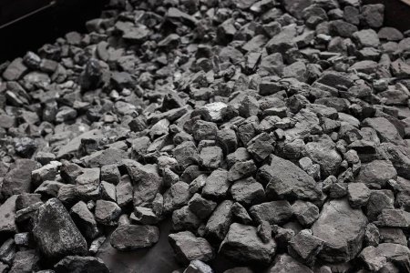 Black coal rocks bulk mineral background
