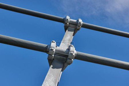 Cable steel joint detail, Skybridge 721, crossing the longest suspension bridge in the world, Czech Republic.