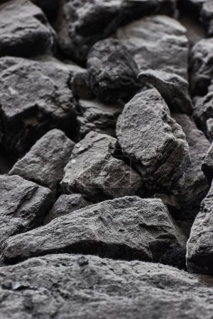 Photo for Black coal rocks bulk mineral background - Royalty Free Image