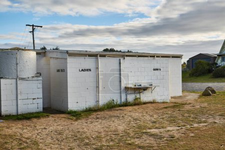 Edificio de inodoro y ducha de un camping en Nueva Zelanda