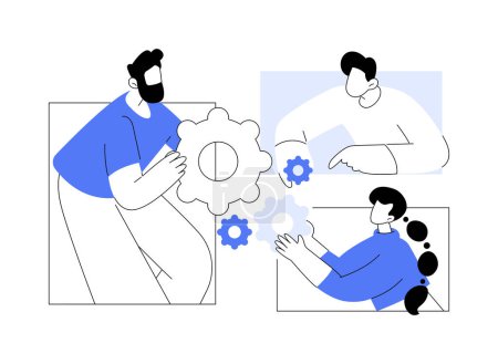 Collaboration abstract concept vector illustration. Working team collaboration, enterprise cooperation, colleagues mutual assistance, business meeting, effective communication abstract metaphor.