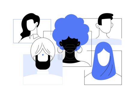 Illustration for Race abstract concept vector illustration. Racial identity, human rights, skin color, human diversity, genetic code, racial equity in workplace, national culture, social justice abstract metaphor. - Royalty Free Image
