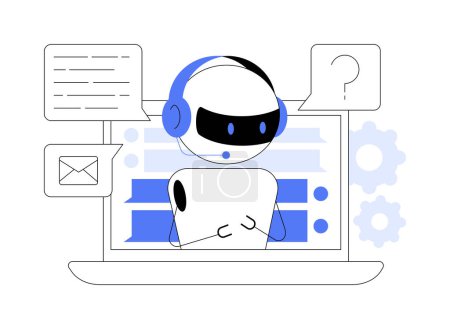 Ilustración de Chatbot Artificial Intelligence abstract concept vector illustration. Inteligencia artificial, servicio de chatbot, soporte interactivo, aprendizaje automático, procesamiento de lenguaje natural metáfora abstracta. - Imagen libre de derechos