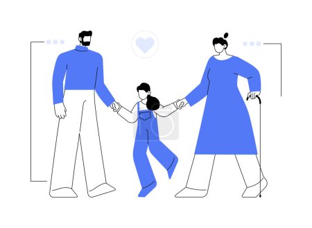 Illustration for Guardianship abstract concept vector illustration. Child custody, legal guardian authority, stepfather stepmother, foster care parent, family lawyer, happy parenting, adoption abstract metaphor. - Royalty Free Image