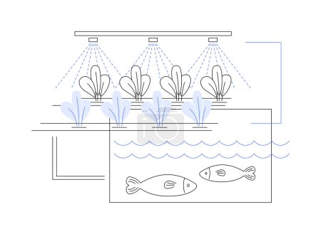 Illustration for Aquaponics abstract concept vector illustration. Portable aquaponics system with fishes, agroecology industry, sustainable agriculture, smart farming, precision agriculture abstract metaphor. - Royalty Free Image