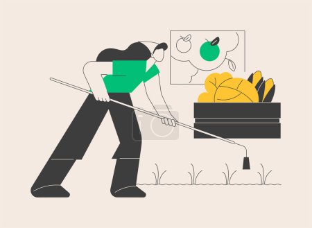 Illustration for Cultivating the soil abstract concept vector illustration. Gardening, growing vegetables, tilling ground, remove weeds, loosening soil, air, water and nutrients penetration abstract metaphor. - Royalty Free Image