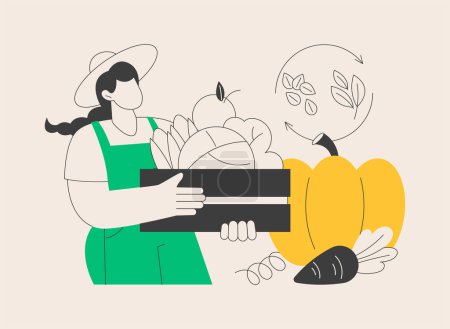 Illustration for Harvesting abstract concept vector illustration. Collecting crops and vegetables, crop rotation, sustainable gardening, growing season, gestation period, homegrown food abstract metaphor. - Royalty Free Image