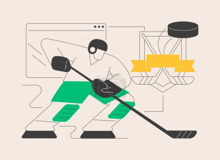 Illustration for Ice Hockey abstract concept vector illustration. Ice sports equipment, professional hockey club, world championship, team training, watch tournament live, protective uniform abstract metaphor. - Royalty Free Image
