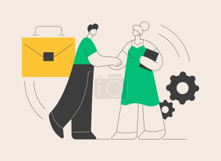 Illustration for Partnership abstract concept vector illustration. Partnership and agreement, cooperation and teamwork, business partner, open a firm together, professional collaboration abstract metaphor. - Royalty Free Image