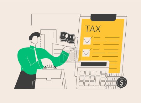 Illustration for Corporate tax abstract concept vector illustration. Tax preparation service, corporate income, enterprise liability, payment planning, limited company, divided deduction abstract metaphor. - Royalty Free Image