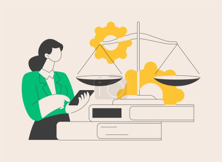 Illustration for Legal services abstract concept vector illustration. Lawyer referral service, get professional legal help, Protect personal assets against lawsuits, qualified attorney advice abstract metaphor. - Royalty Free Image