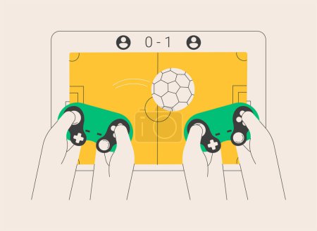 Illustration for Sports games abstract concept vector illustration. Digital sports, e-sport league, online football tournament, e-game championship, sports mobile app, internet browser game abstract metaphor. - Royalty Free Image