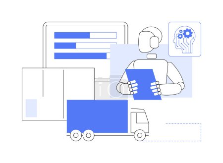AI-Streamlined Routine Inquiries Handling abstract concept vector illustration. Customer Service. Automated tracking orders, AI-driven virtual agents. AI Technology. abstract metaphor.