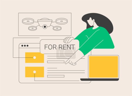 Illustration for Renting electronic device abstract concept vector illustration. Renting electronics website, new device rent, terms of use and conditions, gadget rental, test equipment lease abstract metaphor. - Royalty Free Image