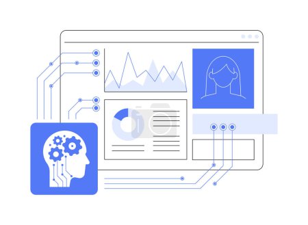 AI-Optimized HR Data Analytics abstract concept vector illustration. Human Resources. Gain insights into workforce trends, data-driven HR decisions. AI Technology. abstract metaphor.