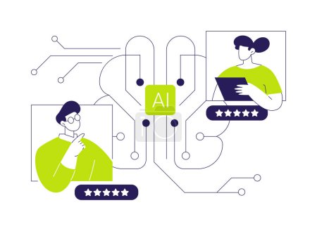 AI-Enabled Product or Service Enhancements abstract concept vector illustration. Customer Service. Gather customer feedback, data-driven insights about products AI Technology. abstract metaphor.