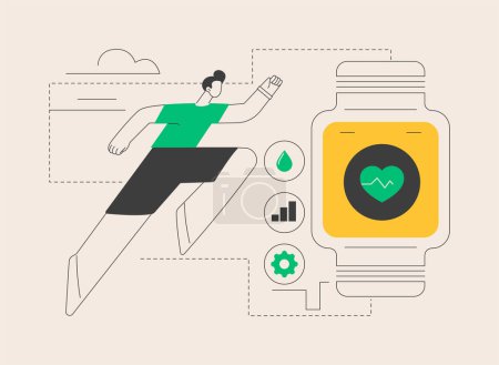 Healthcare trackers wearables and sensors abstract concept vector illustration. Wearable device, heart rate real time tracker, wrist physiology sensor, healthcare technology abstract metaphor.