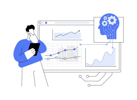 Illustration for Sales Trend Forecasting with AI abstract concept vector illustration. Sales. Forecast sales trends and demand using AI analytics for sales strategies. AI Technology. abstract metaphor. - Royalty Free Image