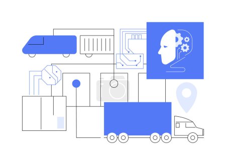 AI-Optimized Supply Chain Management abstract concept vector illustration. Transportation and Logistics. AI-driven demand forecasting and inventory management. AI Technology. abstract metaphor.