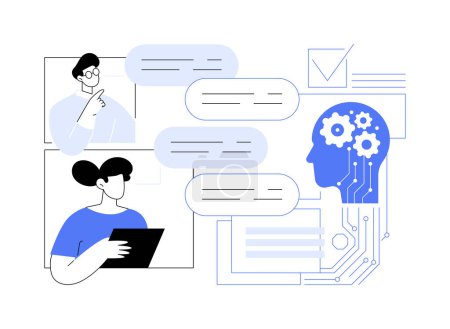AI-Streamlined Stakeholder Engagement abstract concept vector illustration. Public Relations. Communicate with stakeholders, investors and customers, AI-driven chatbots. abstract metaphor.