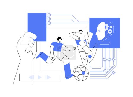 AI-Streamlined Referee Assistance abstract concept vector illustration. Análisis Deportivo. Análisis de vídeo y toma de decisiones en tiempo real. Tecnología AI. metáfora abstracta.