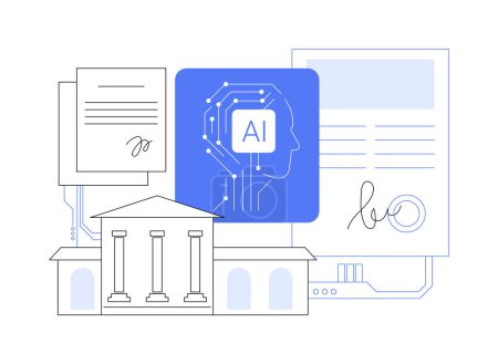 AI-Streamlined Citizen Services abstract concept vector illustration. Government and Public Services. AI chatbots and virtual assistants, fast response. AI Technology. abstract metaphor.