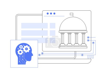 AI-Powered E-Government abstract concept vector illustration. Government and Public Services. AI-driven online platform, easy access to government services. AI Technology. abstract metaphor.
