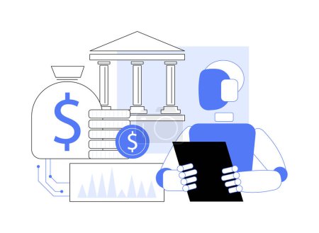 AI-Driven Public Finance abstract concept vector illustration. Government and Public Services. Financial management and transparency, AI-powered accounting and budgeting. abstract metaphor.