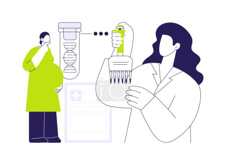 Pre-pregnancy genetic testing abstract concept vector illustration. Laboratory worker deals with pre pregnancy medical genetic test, carrier screening, hereditary disorders abstract metaphor.