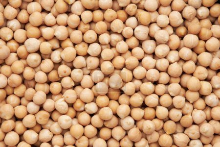 Photo for Raw chickpeas background. Chickpeas texture, top view. - Royalty Free Image