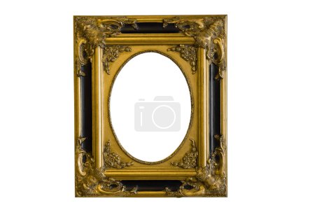 Photo for Gilded antique luxury frame, isolated on white. - Royalty Free Image