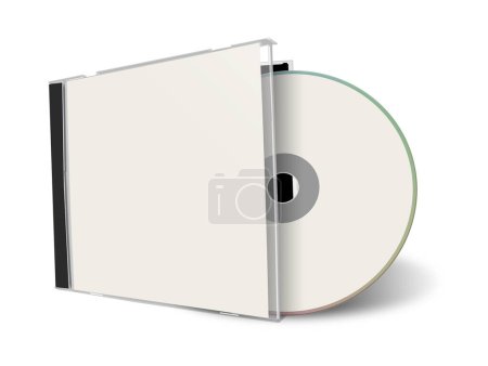 Téléchargez les photos : Modèle vierge de CD ou DVD blanc pour les mises en page et la conception de présentation. rendu 3D. Image générée numériquement. Isolé sur fond blanc. - en image libre de droit