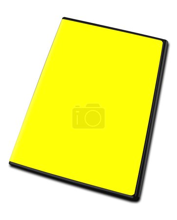 DVD box blank template yellow for presentation layouts and design. 3D rendering. Digitally Generated Image. Isolated on white background.