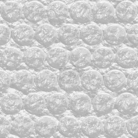 Bubble Wrap nahtloses Muster. Nahtlose Hi-res (8000x8000) -Textur, realistische Polyethylen-Blasenverpackung. Modische grafische Hintergrundgestaltung. Moderne, stilvolle abstrakte Textur. Vorlage für Drucke, Textilien, Verpackungen, Tapeten, Webseiten usw..