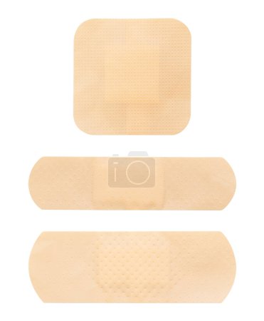Téléchargez les photos : Ensemble de patchs médicaux isolés sur un fond blanc - en image libre de droit