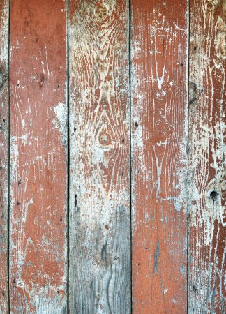 Foto de Pared de madera vieja con pintura, de cerca - Imagen libre de derechos