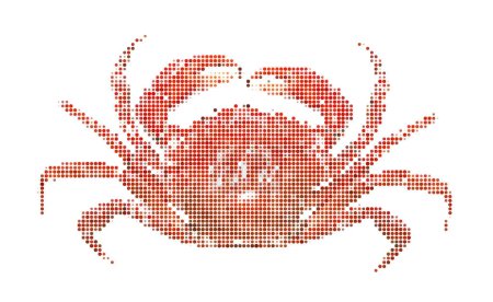 Illustration for Crab from a vector circles - Royalty Free Image
