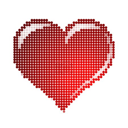 Illustration for Red heart from vector circles - Royalty Free Image