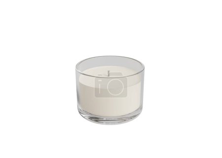 Frasco de vela de vidrio transparente abierto aislado sobre fondo transparente, maqueta de vela de contenedor perfumado, producto listo para el diseño