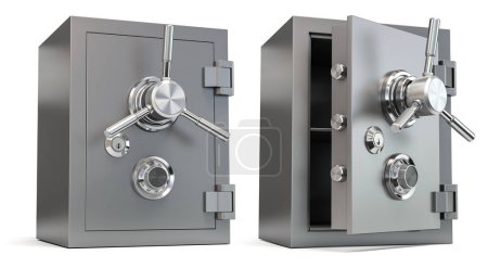 Photo for Bank vault safe isolated on white. Security and protection. 3d illustration - Royalty Free Image