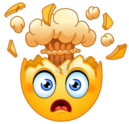 Ilustración de Shocked emoji emoticon face with exploding head - Imagen libre de derechos