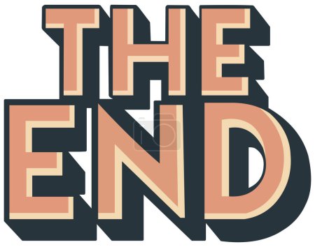 Illustration for The end lettering in a retro style - Royalty Free Image