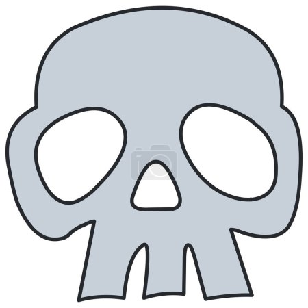 Illustration for Human skull cartoon symbol or icon - Royalty Free Image