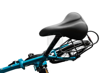 Bicycle saddle. View from above. Close-up. Isolated on white background.
