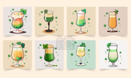 Ilustración de Ilustración de Set de Cerveza en el Concepto del Día de San Patricio. - Imagen libre de derechos