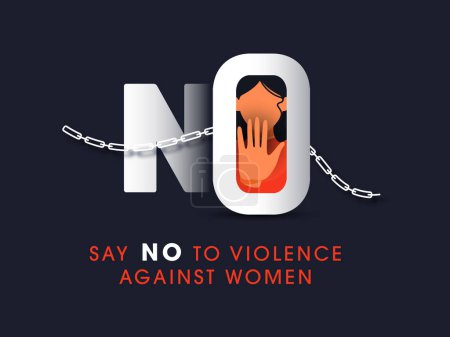 Téléchargez les illustrations : Dites non à la violence contre les femmes Conception d'affiches conceptuelles avec geste d'arrêt Femme sans visage. - en licence libre de droit