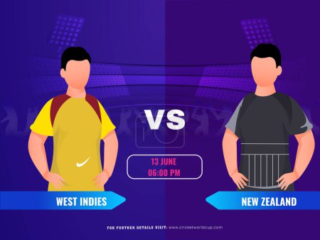Cricket Match Between West Indies VS New Zealand Player Team, Advertising Poster Design.