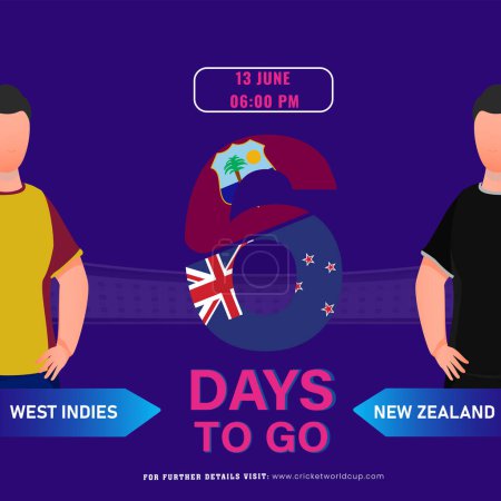 Foto de Partido de cricket entre el equipo de Nueva Zelanda vs Afganistán Comienza desde hace 6 días, Social Media Poster Design. - Imagen libre de derechos