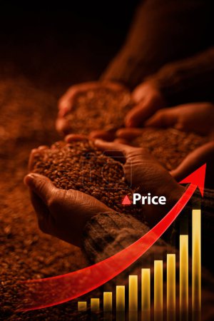 Téléchargez les photos : Notion de déficit et d'augmentation du nombre d'agriculteurs exploitant des céréales de blé. - en image libre de droit
