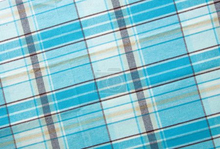 Foto de Patrón textil a cuadros de tartán escocés de color azul y cian - Imagen libre de derechos